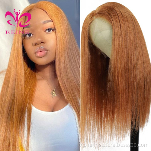 Reine  Brazilian Straight Human Hair Wig Pre-Plucked #30 Blonde 180 Density Lace Front Human Hair Wigs 13X4 Frontal Wig Remy